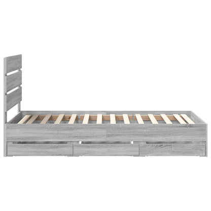 Bedframe met lade Grijs Sonoma 75 x 190 cm Ingenieurshout