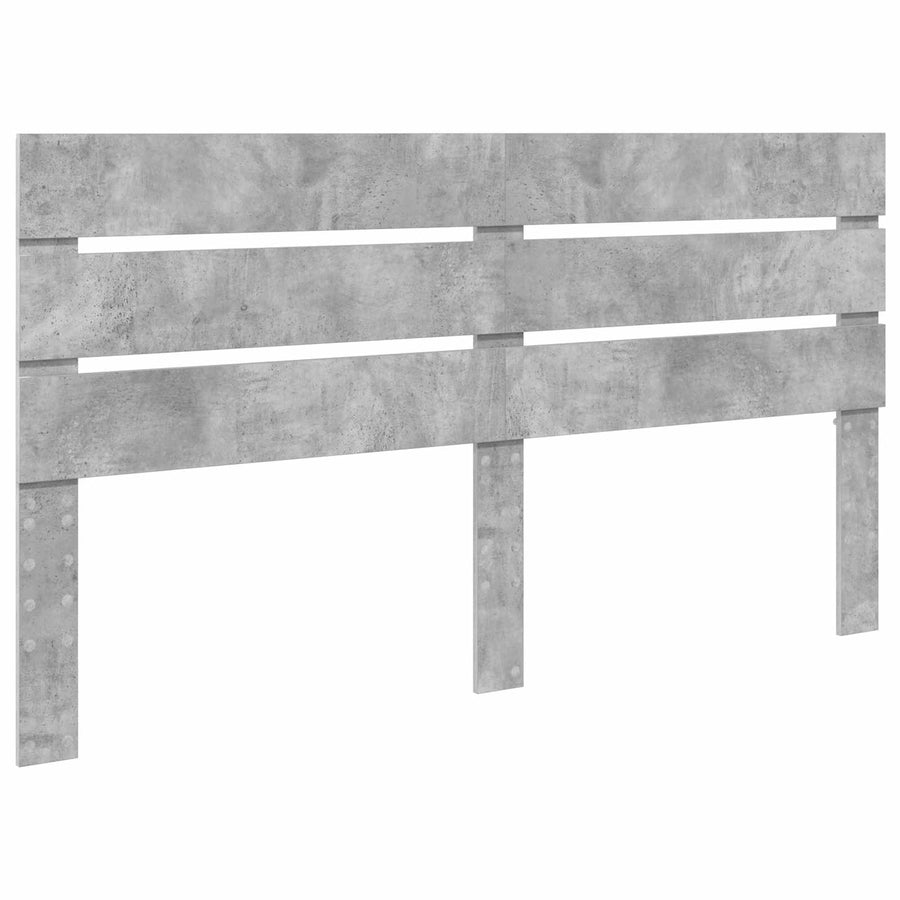 Opslag bed met hoofdeinde Beton Grijs 200 x 200 cm Bewerkt hout