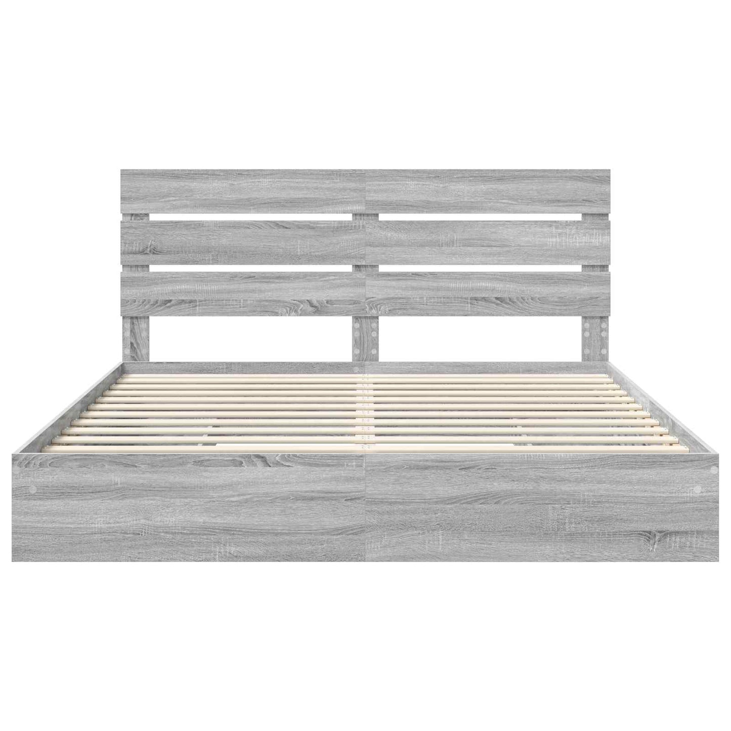Opslag bed met lade Grijs Sonoma 200 x 200 cm Bewerkt hout