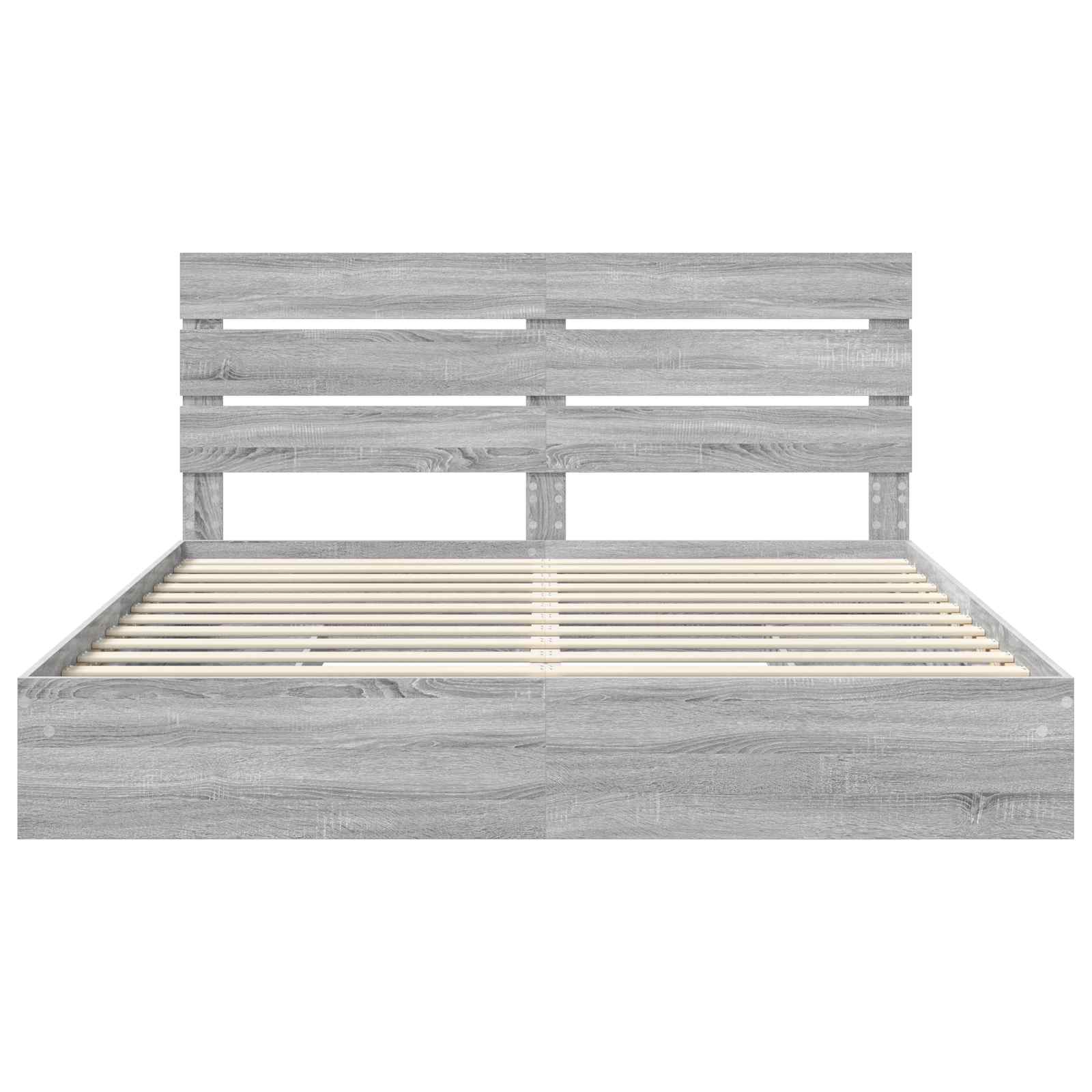 Opslag bed met lade Grijs Sonoma 200 x 200 cm Bewerkt hout