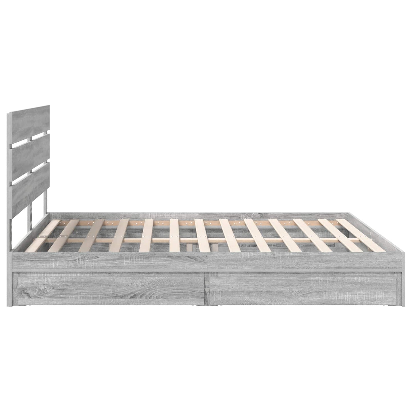 Opslag bed met lade Grijs Sonoma 200 x 200 cm Bewerkt hout