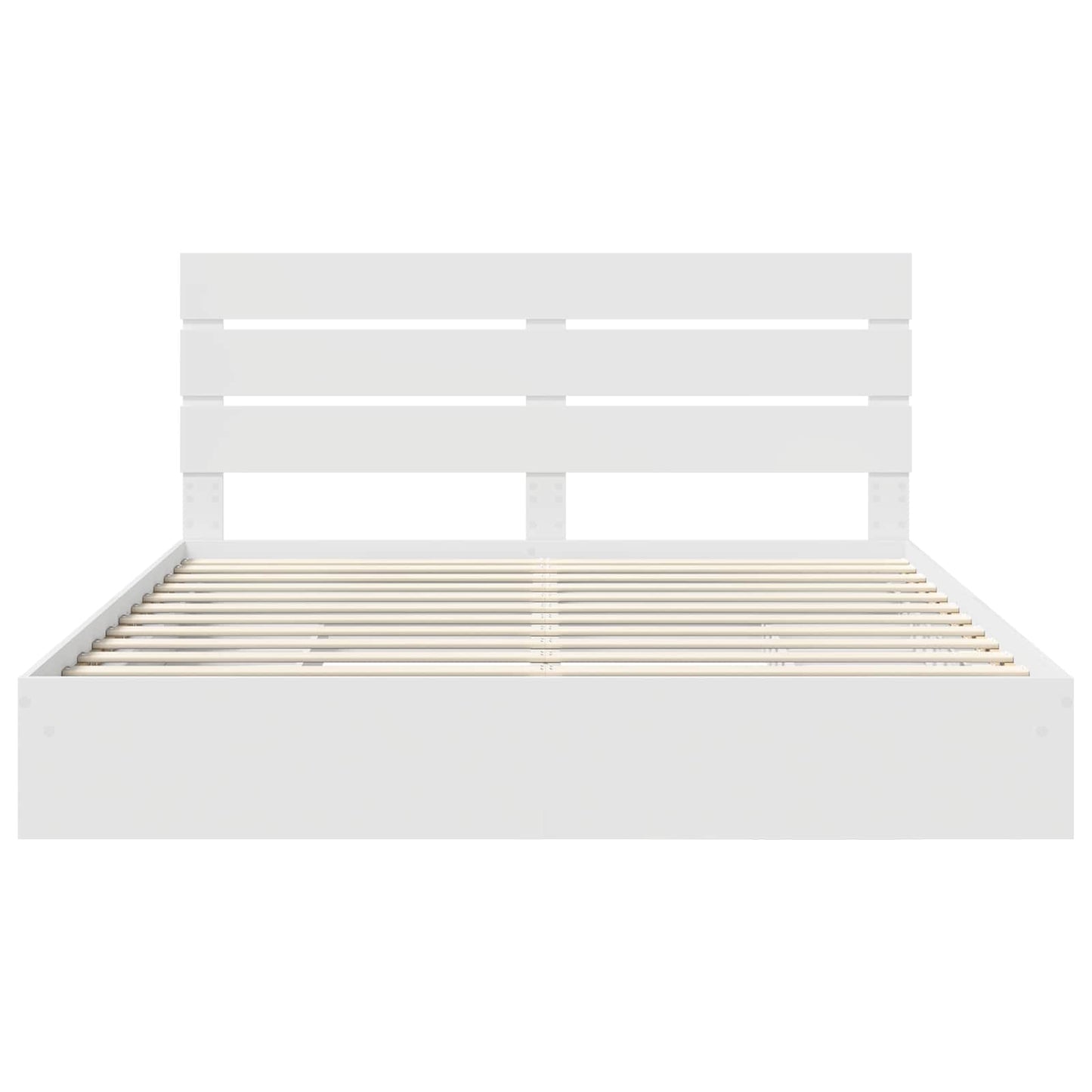 Opslag bed met hoofdeinde Wit 180 x 200 cm Bewerkt hout