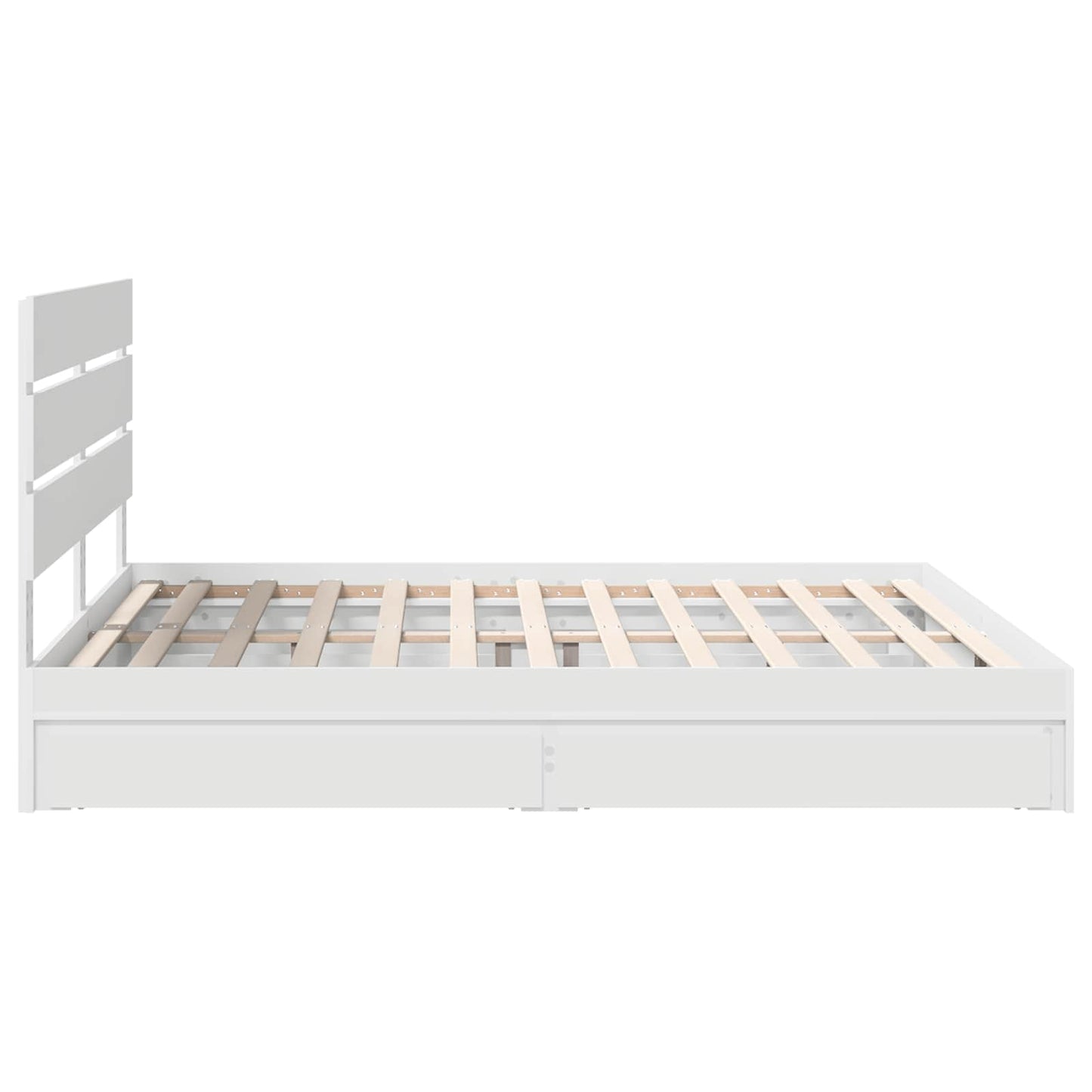 Opslag bed met hoofdeinde Wit 180 x 200 cm Bewerkt hout