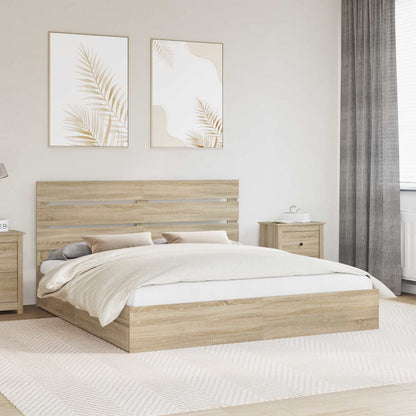 Opslag bed met lade Sonoma Eiken 180 x 200 cm Bewerkt hout