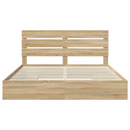 Opslag bed met lade Sonoma Eiken 180 x 200 cm Bewerkt hout