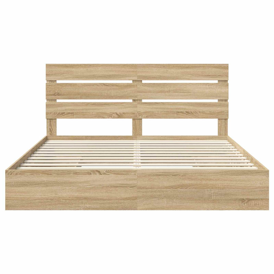 Opslag bed met lade Sonoma Eiken 180 x 200 cm Bewerkt hout
