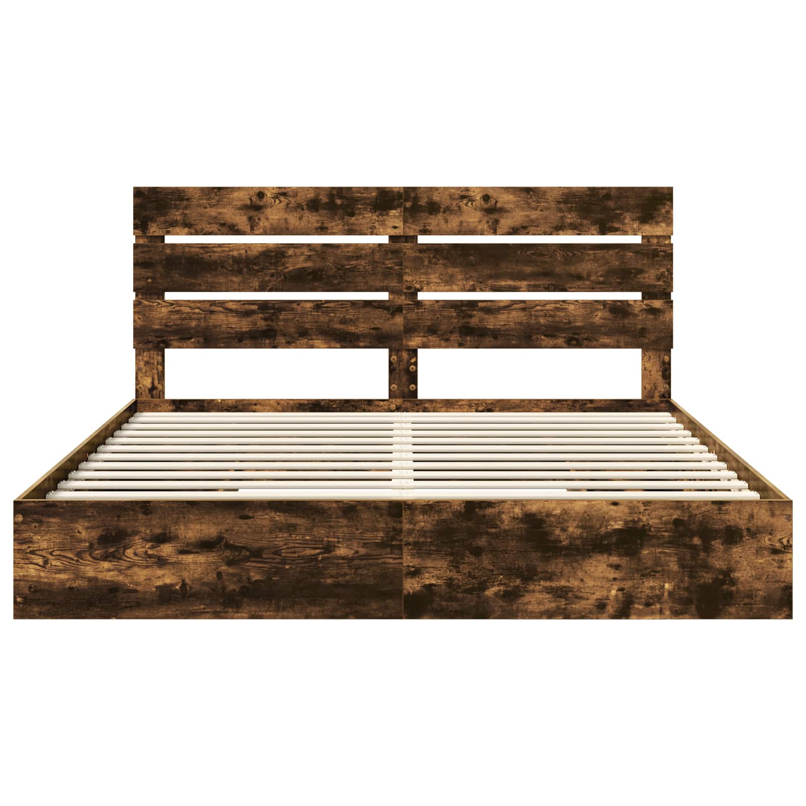 Opslag bed met lade Gerookt eiken 180 x 200 cm Bewerkt hout