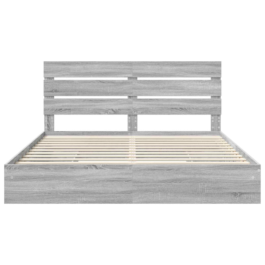 Opslag bed met lade Grijs Sonoma 180 x 200 cm Bewerkt hout