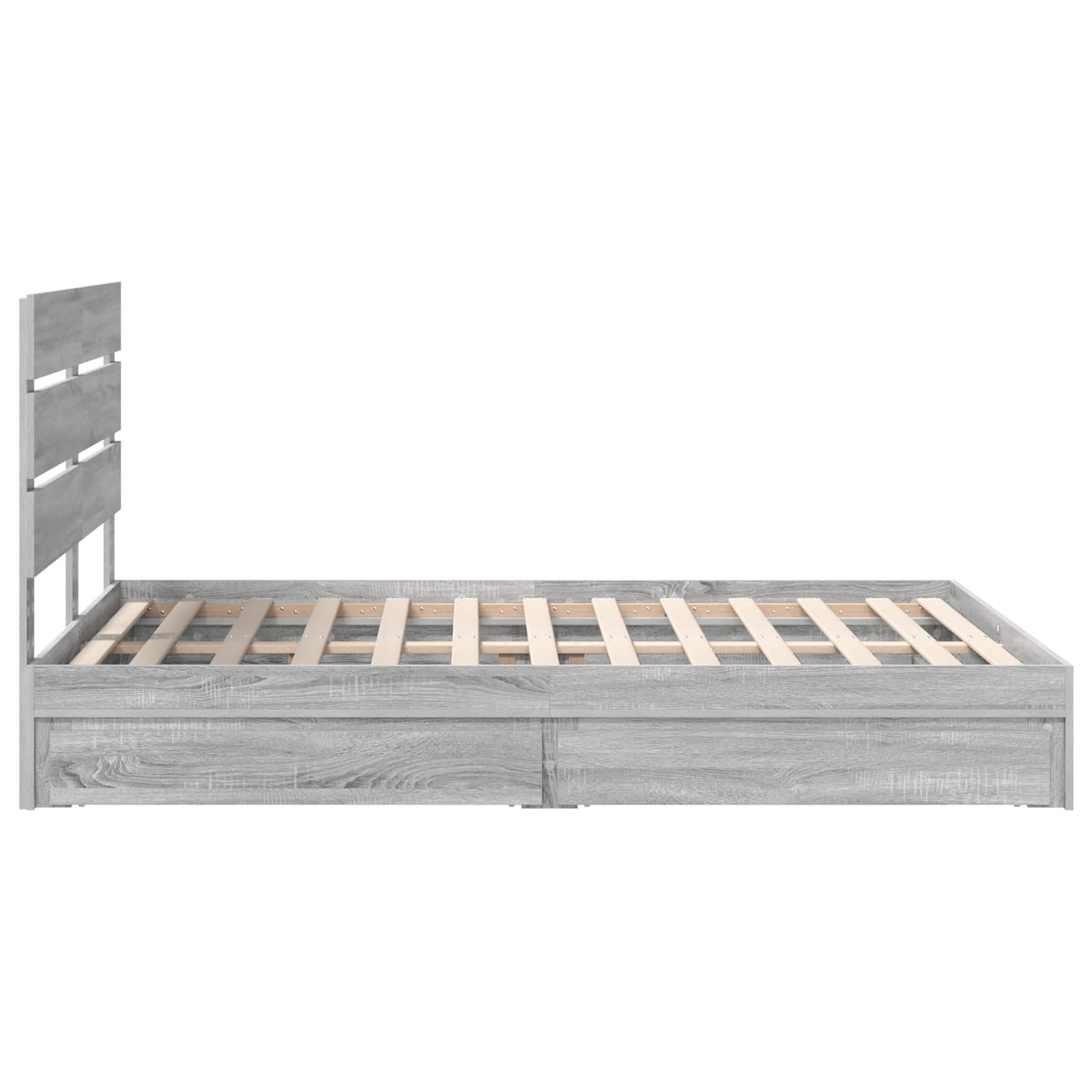 Opslag bed met lade Grijs Sonoma 160 x 200 cm Bewerkt hout