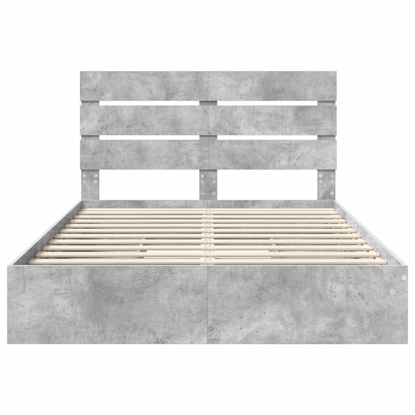 Opslag bed met hoofdeinde Beton Grijs 150 x 200 cm Bewerkt hout