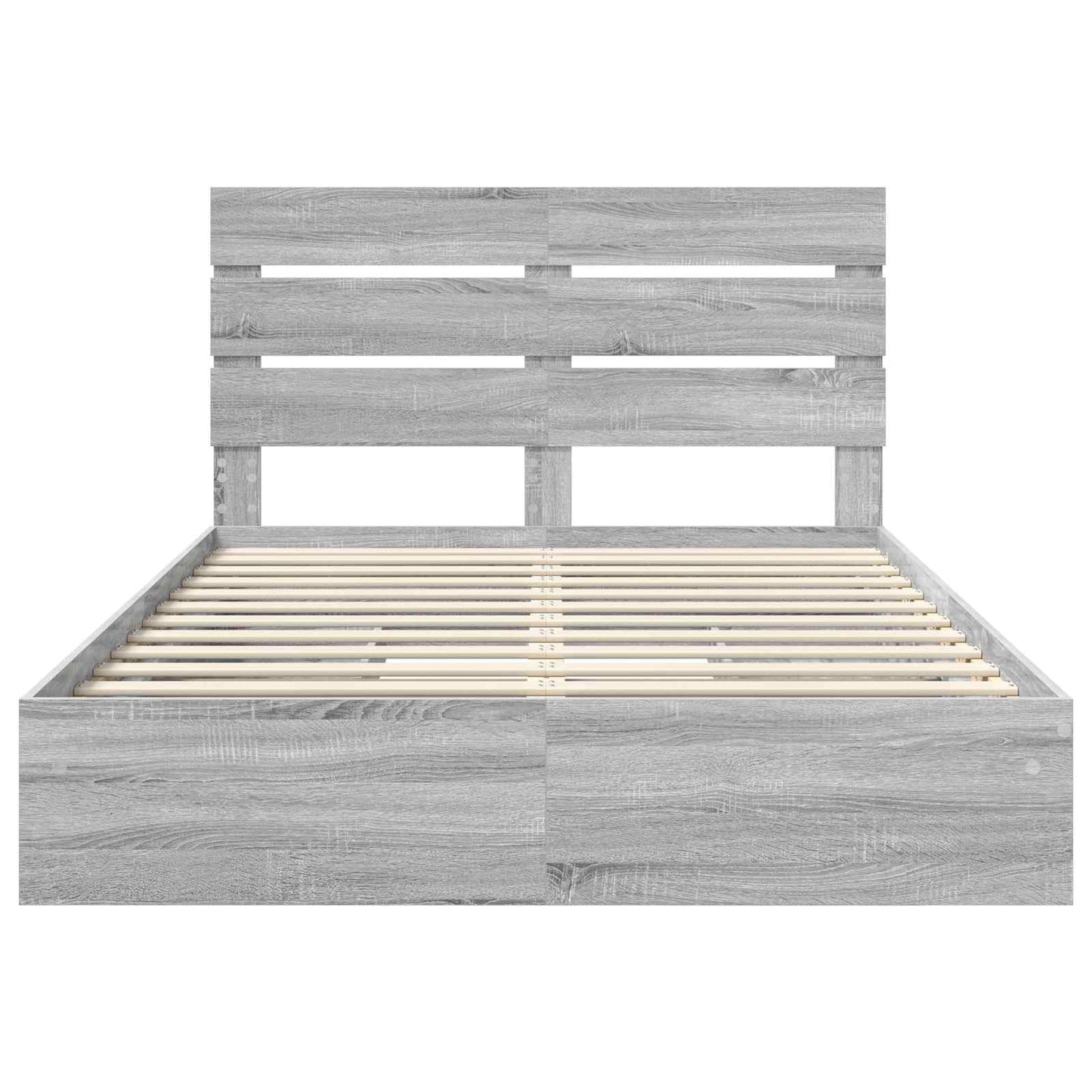 Opslag bed met lade Grijs Sonoma 150 x 200 cm Bewerkt hout