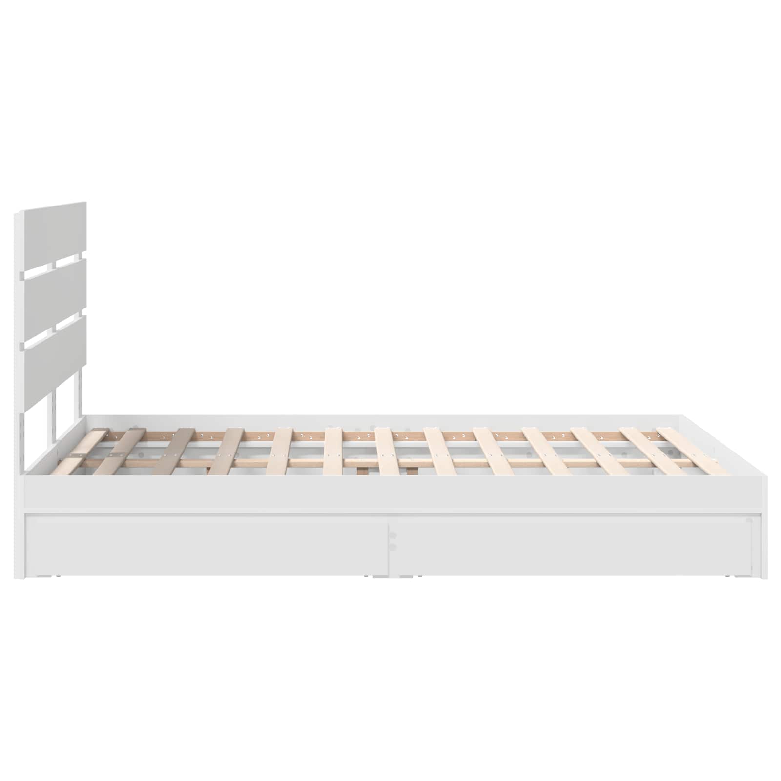 Opslag bed met hoofdeinde Wit 140 x 200 cm Bewerkt hout