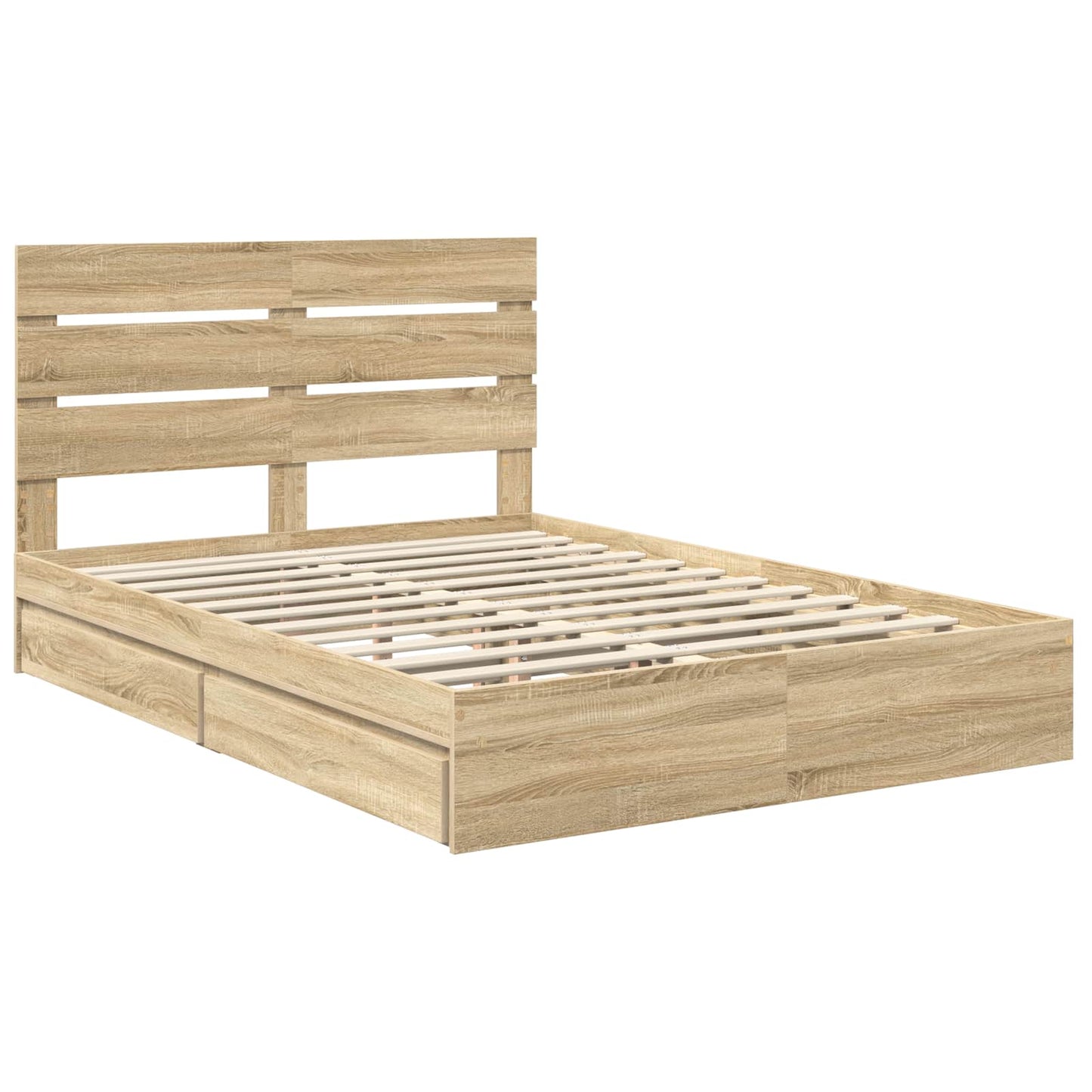 Opslag bed met lade Sonoma Eiken 140 x 200 cm Bewerkt hout