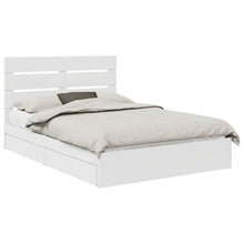 Opslag bed met hoofdeinde Wit 140 x 190 cm Bewerkt hout