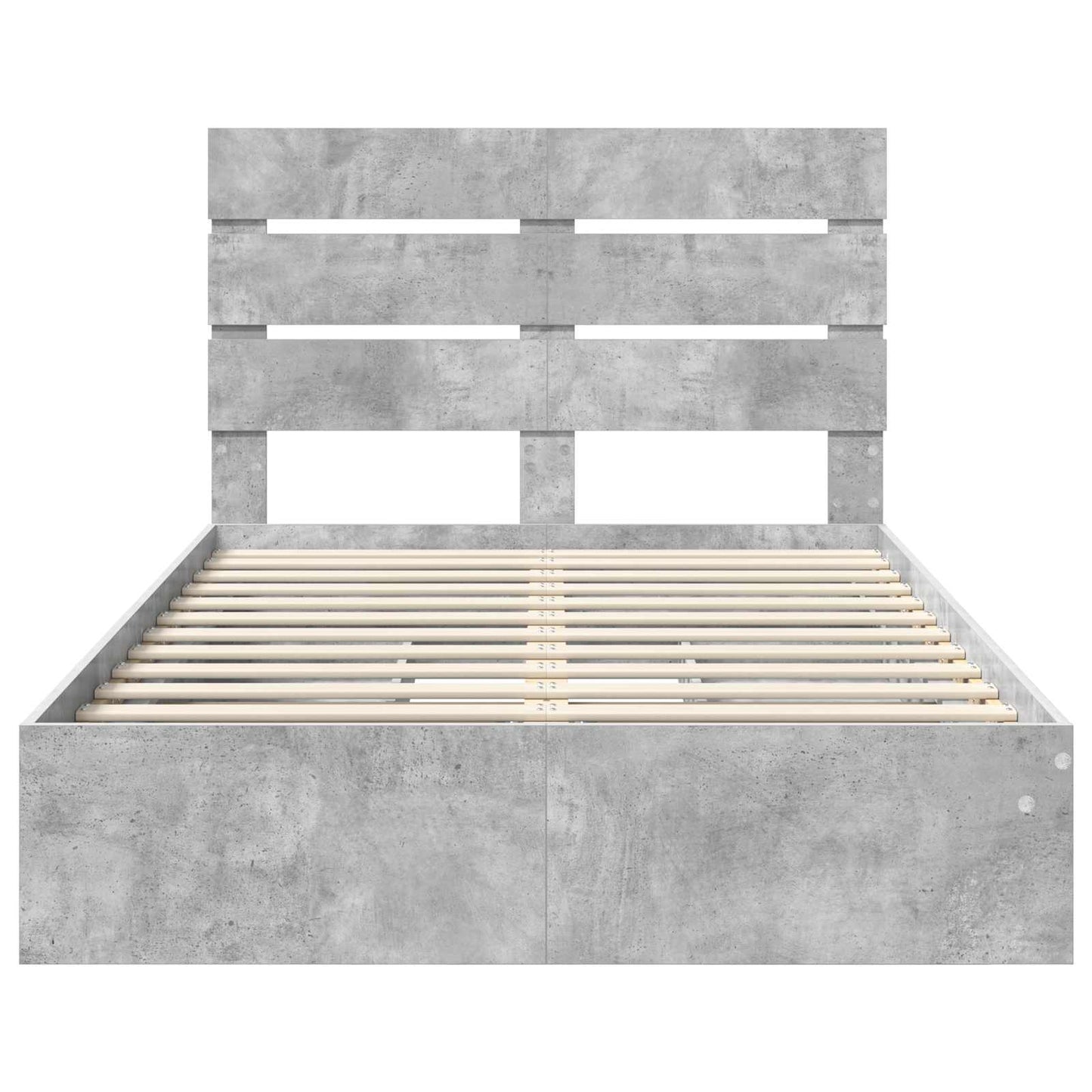 Opslag bed met hoofdeinde Beton Grijs 135 x 190 cm Bewerkt hout