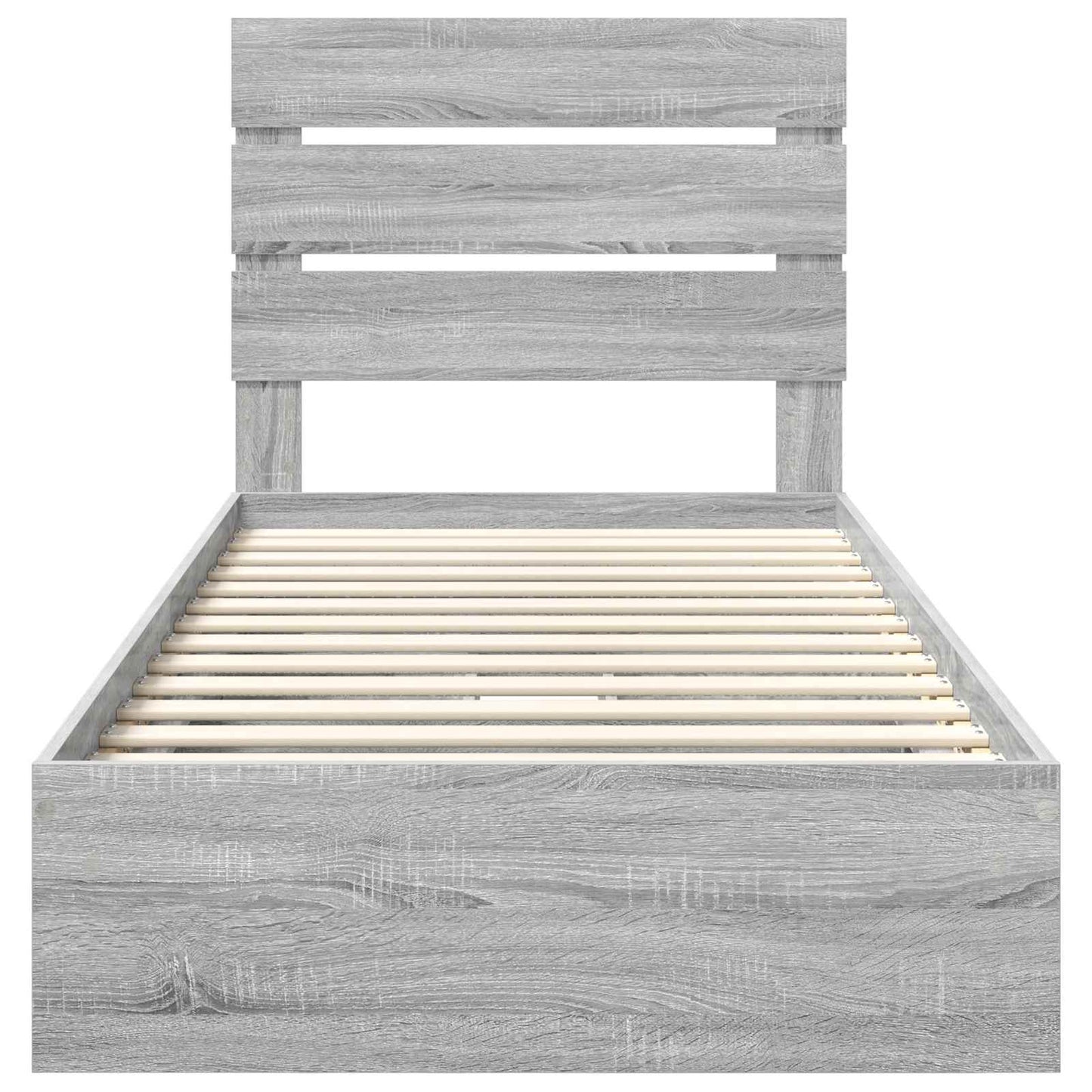 Opslag bed met lade Grijs Sonoma 100 x 200 cm Bewerkt hout