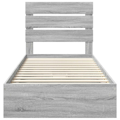 Opslag bed met lade Grijs Sonoma 100 x 200 cm Bewerkt hout