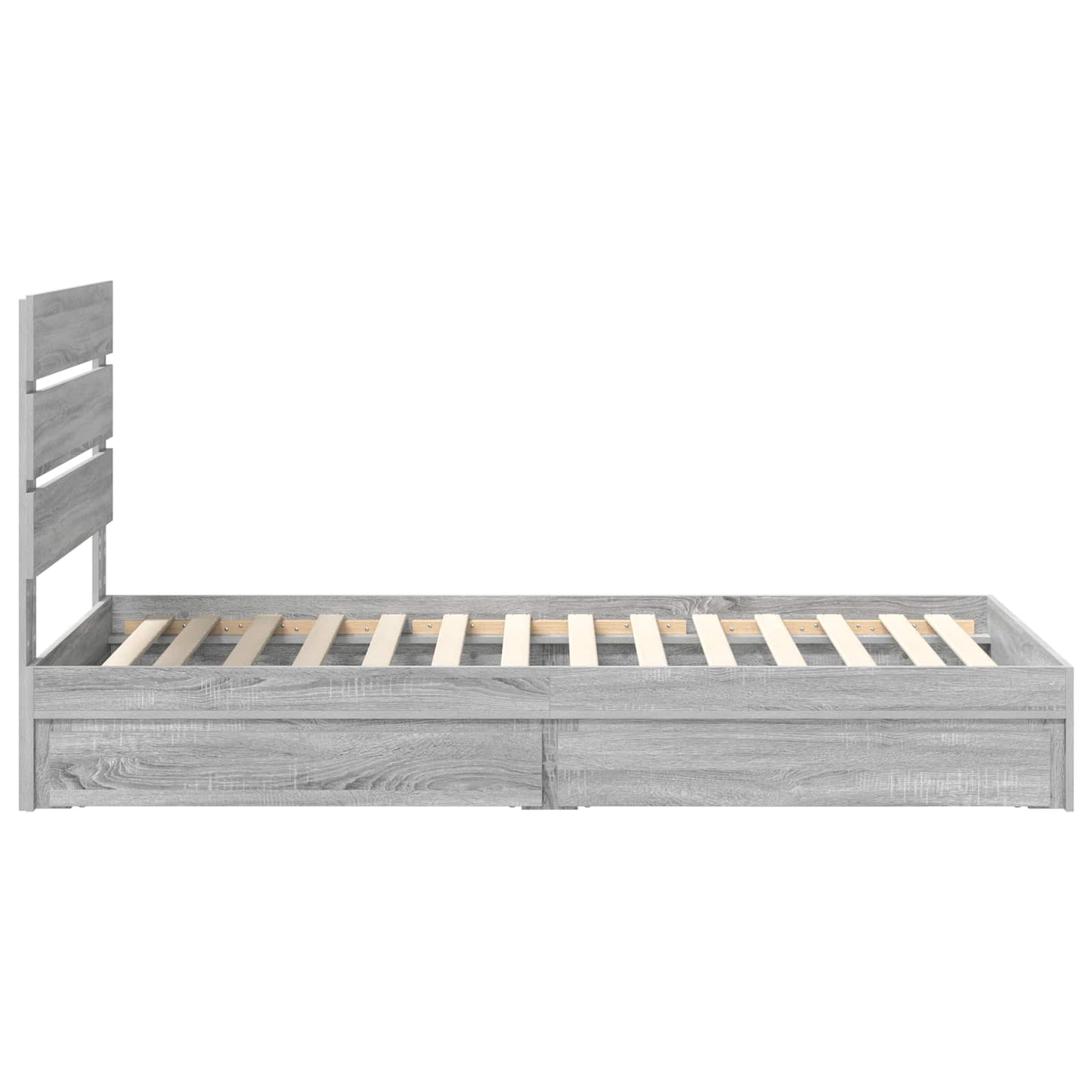 Opslag bed met hoofdeinde Grijs Sonoma 90 x 200 cm Bewerkt hout