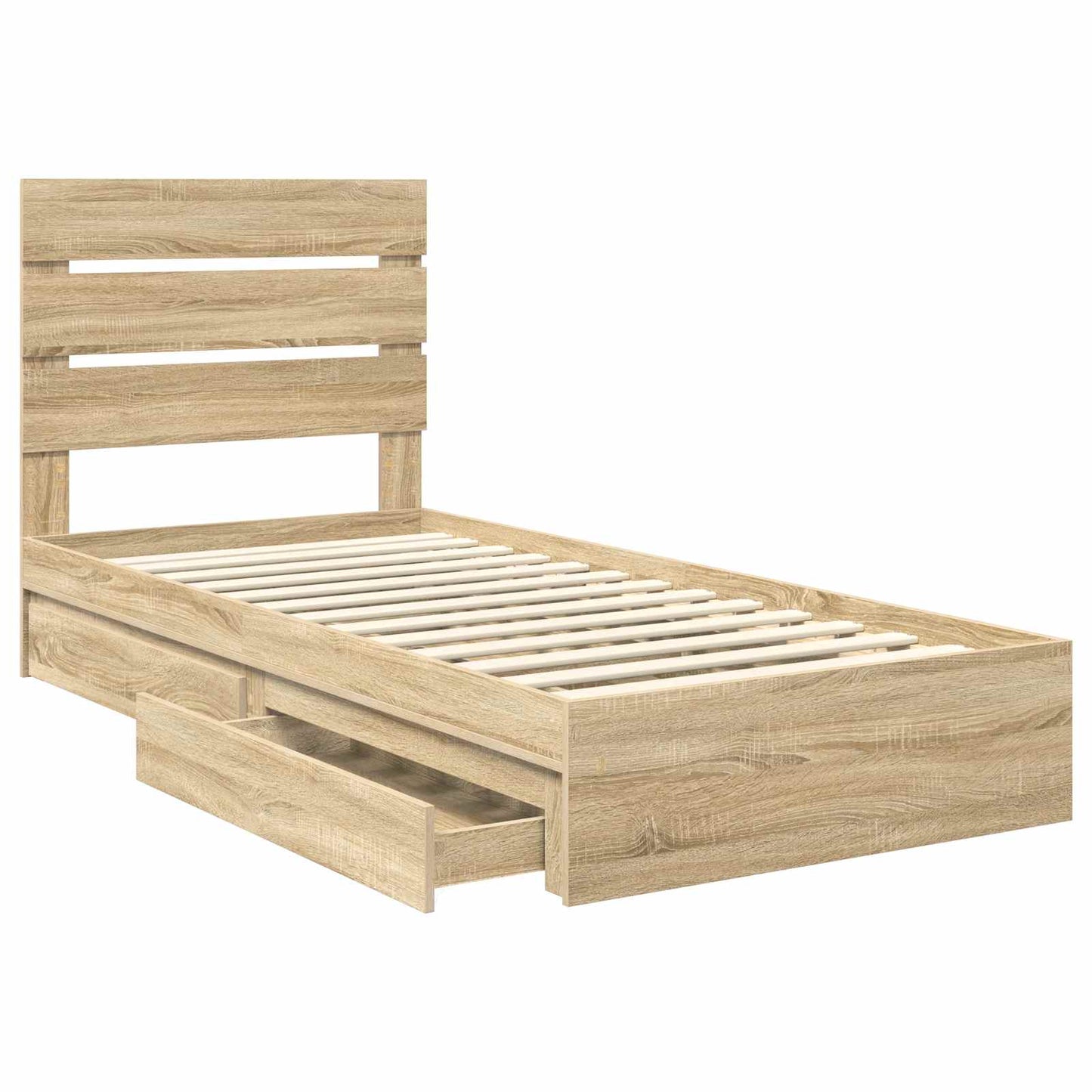 Opslag bed met hoofdeinde Sonoma Eiken 90 x 190 cm Bewerkt hout