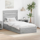 Opbergbed 90x190 cm grijs Sonoma bewerkt hout