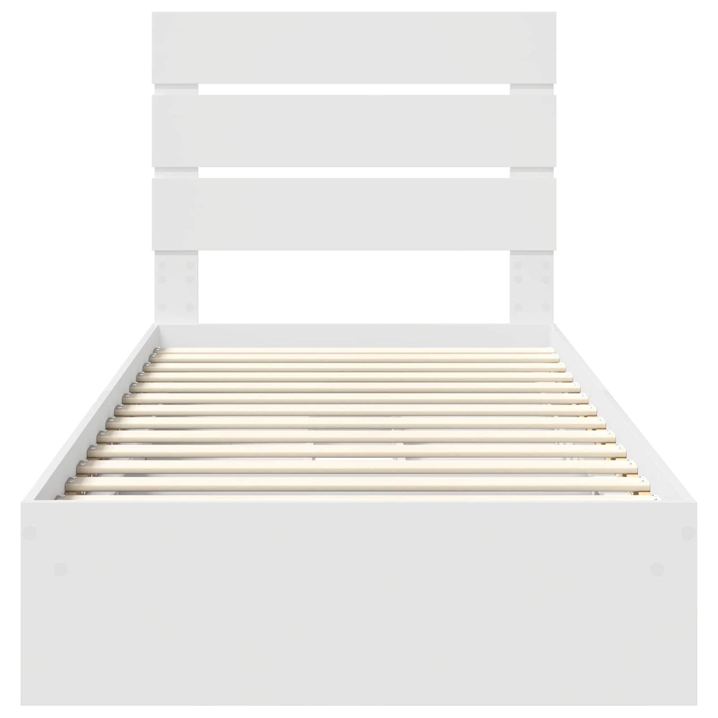Opslag bed met hoofdeinde met lade Wit 75 x 190 cm Bewerkt hout
