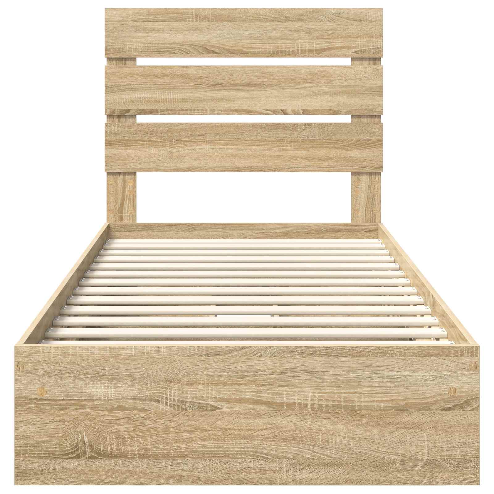 Opslag bed met hoofdeinde Sonoma Eiken 75 x 190 cm Bewerkt hout