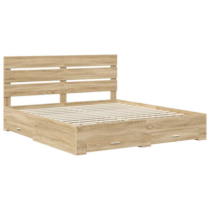 Bedframe met lade Sonoma Eiken 200 x 200 cm Bewerkt hout