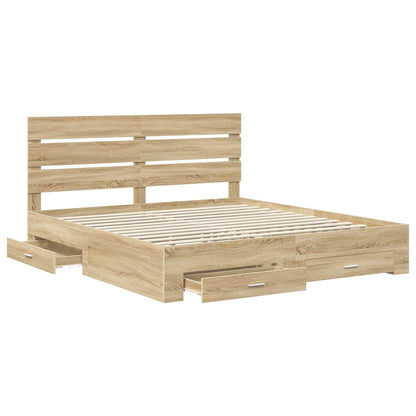 Bedframe met lade Sonoma Eiken 200 x 200 cm Bewerkt hout