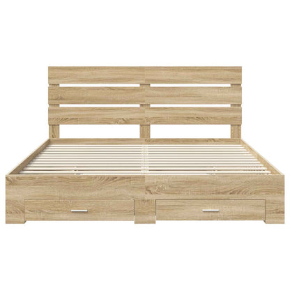 Bedframe met lade Sonoma Eiken 200 x 200 cm Bewerkt hout