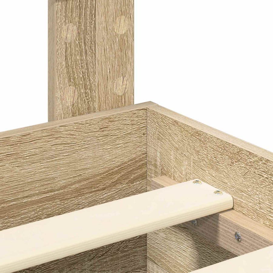 Bedframe met lade Beton Grijs 200 x 200 cm Bewerkt hout