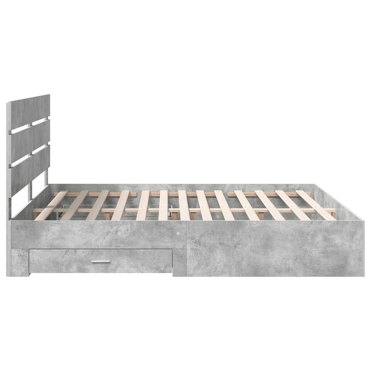 Bedframe met lade Beton Grijs 200 x 200 cm Bewerkt hout