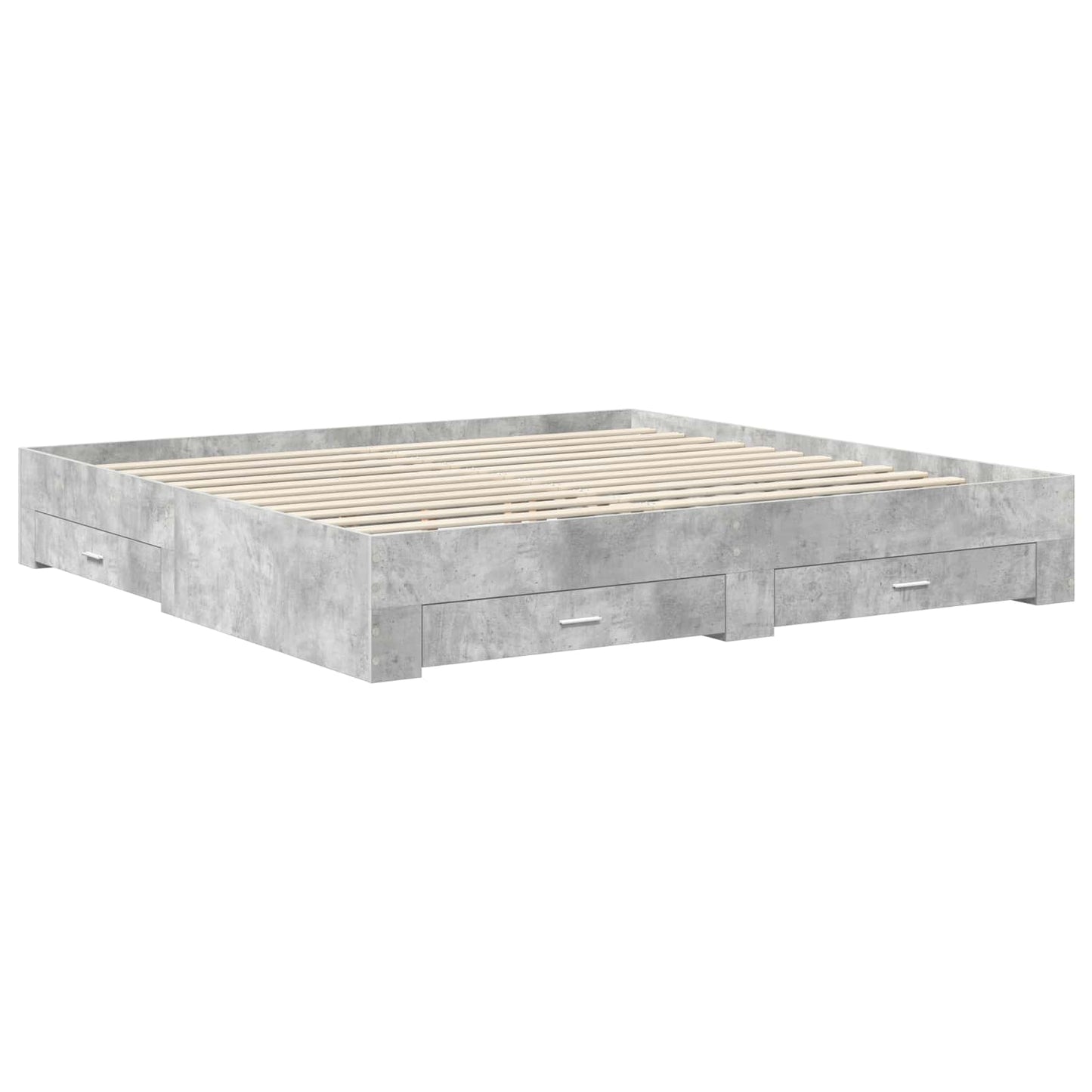 Bedframe met lade Gerookt eiken 200 x 200 cm Bewerkt hout