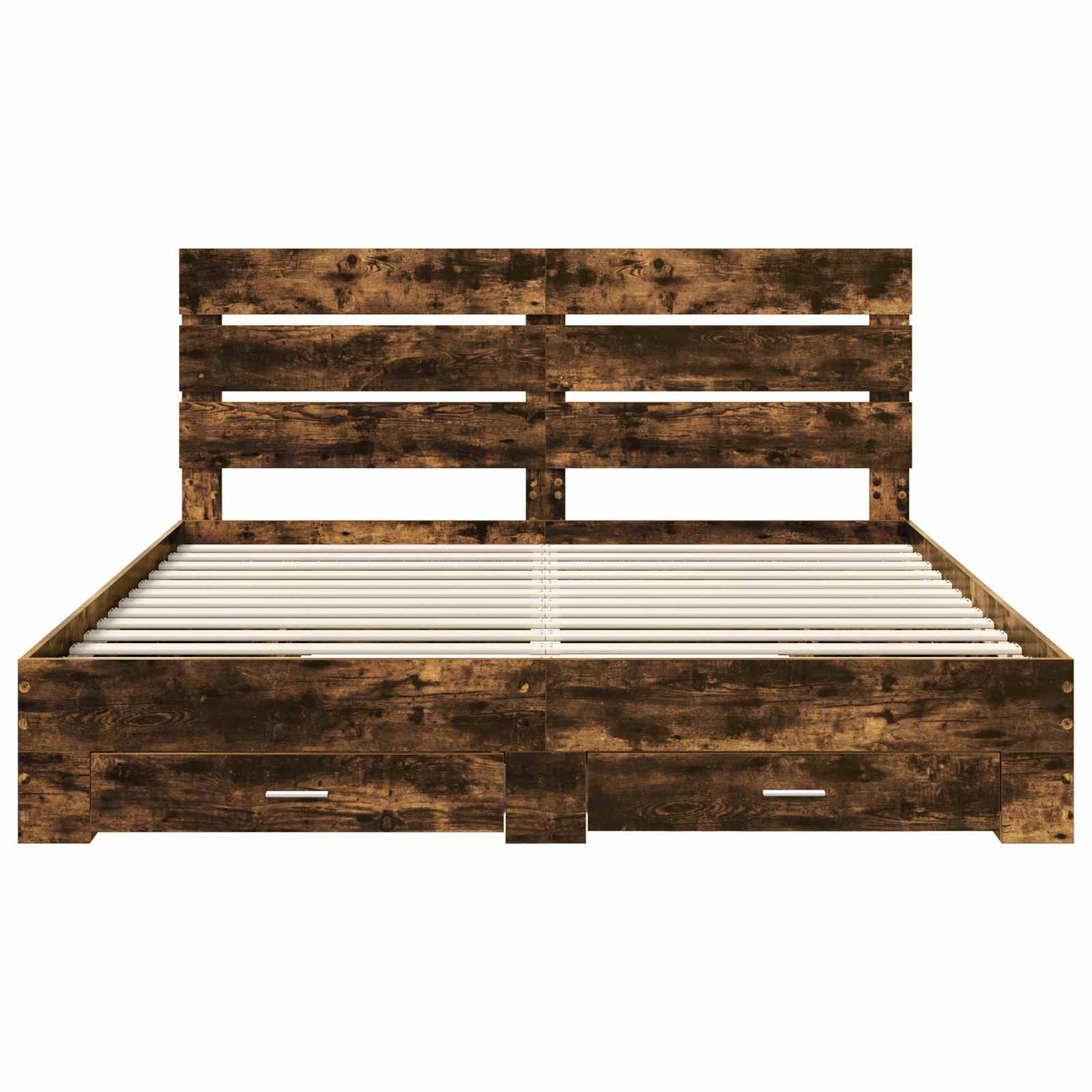 Bedframe met lade Gerookt eiken 200 x 200 cm Bewerkt hout