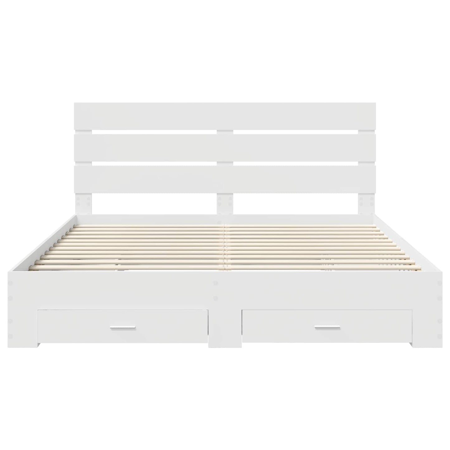 Bedframe met lade met hoofdeinde Wit 180 x 200 cm Bewerkt hout