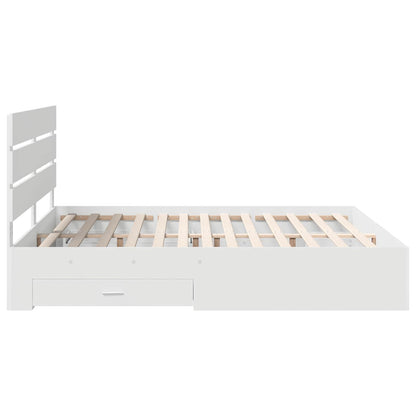 Bedframe met lade met hoofdeinde Wit 180 x 200 cm Bewerkt hout