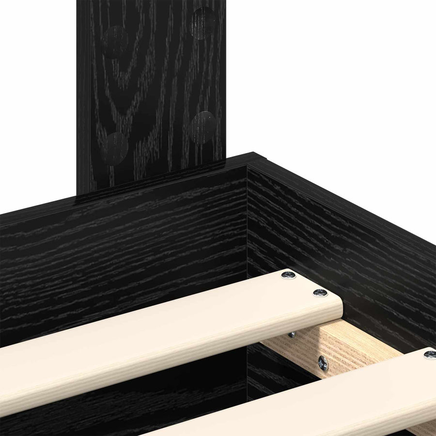 Bedframe met lade Zwart Eiken 180 x 200 cm Bewerkt hout