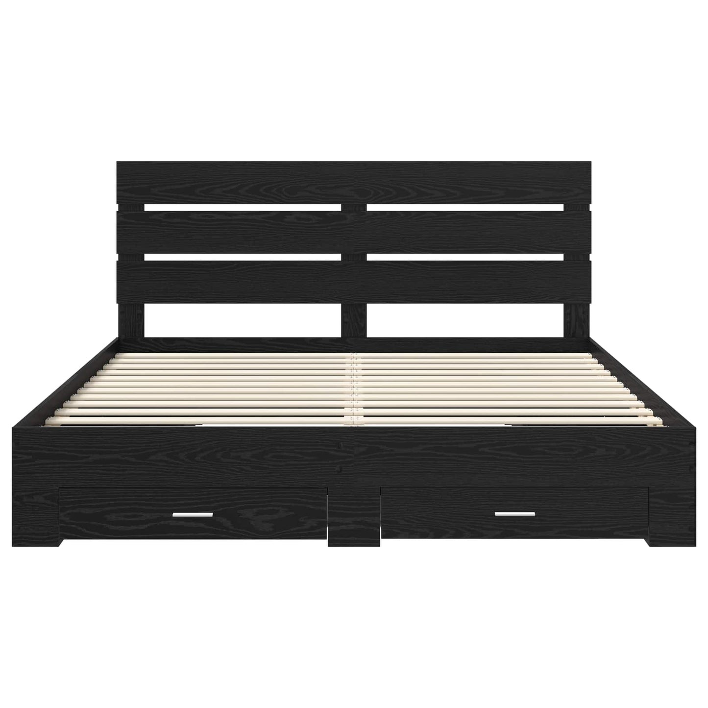 Bedframe met lade Zwart Eiken 180 x 200 cm Bewerkt hout
