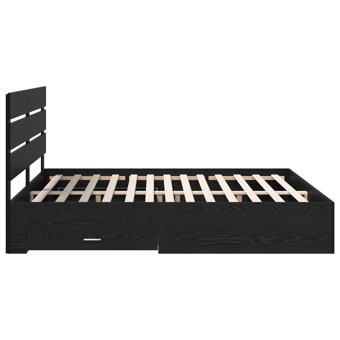 Bedframe met lade Zwart Eiken 180 x 200 cm Bewerkt hout