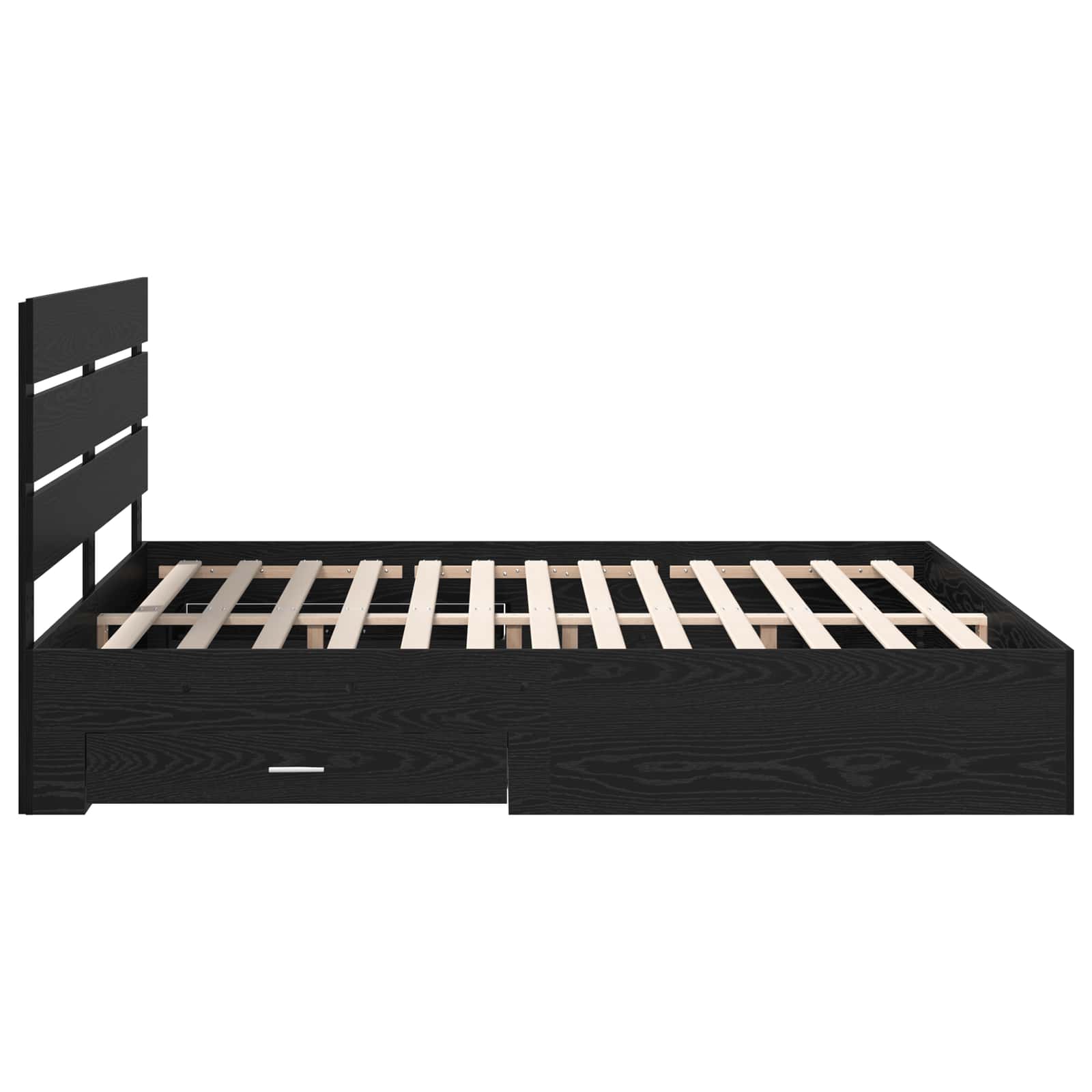 Bedframe met lade Zwart Eiken 180 x 200 cm Bewerkt hout