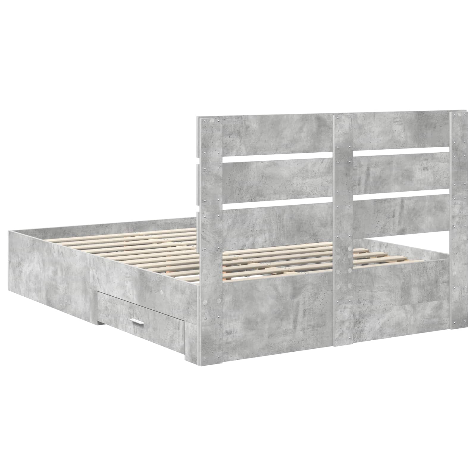 Bedframe met lade Beton Grijs 160 x 200 cm Bewerkt hout
