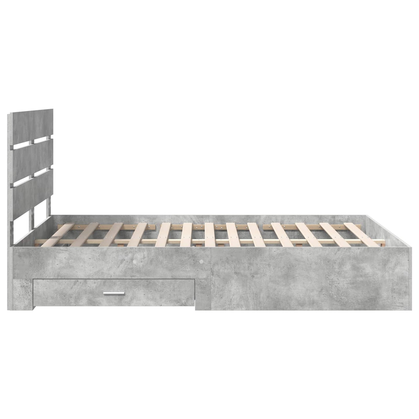 Bedframe met lade Beton Grijs 160 x 200 cm Bewerkt hout