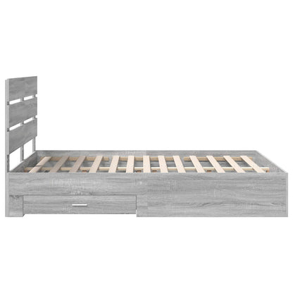 Bedframe met lade Grijs Sonoma 160 x 200 cm Bewerkt hout