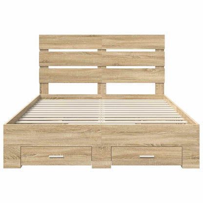 Bedframe met lade Sonoma Eiken 150 x 200 cm Bewerkt hout