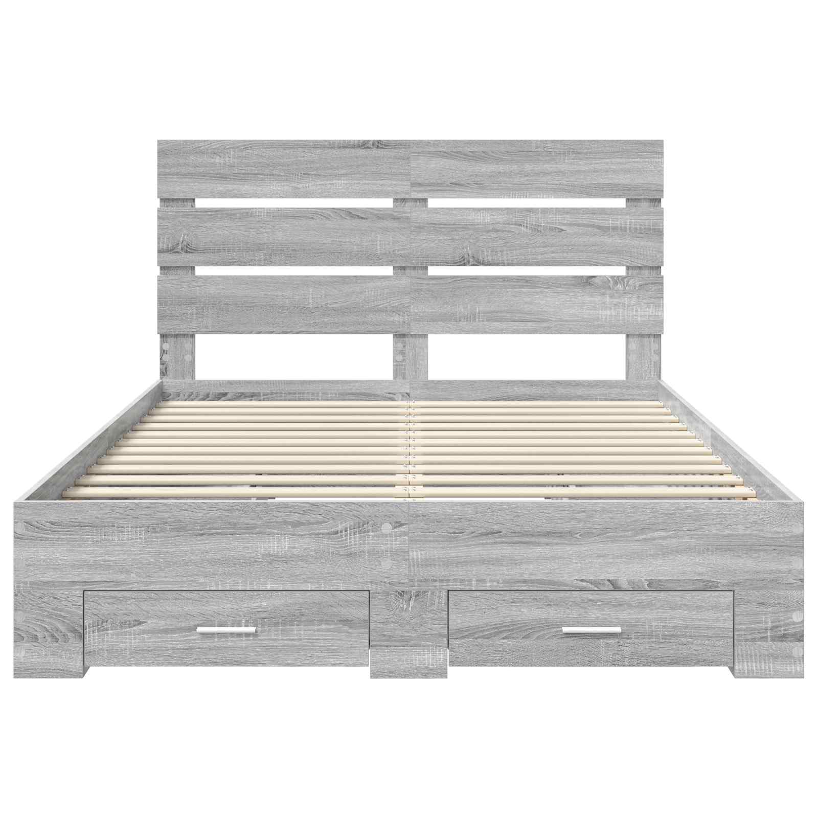 Bedframe met lade Grijs Sonoma 140 x 200 cm Bewerkt hout