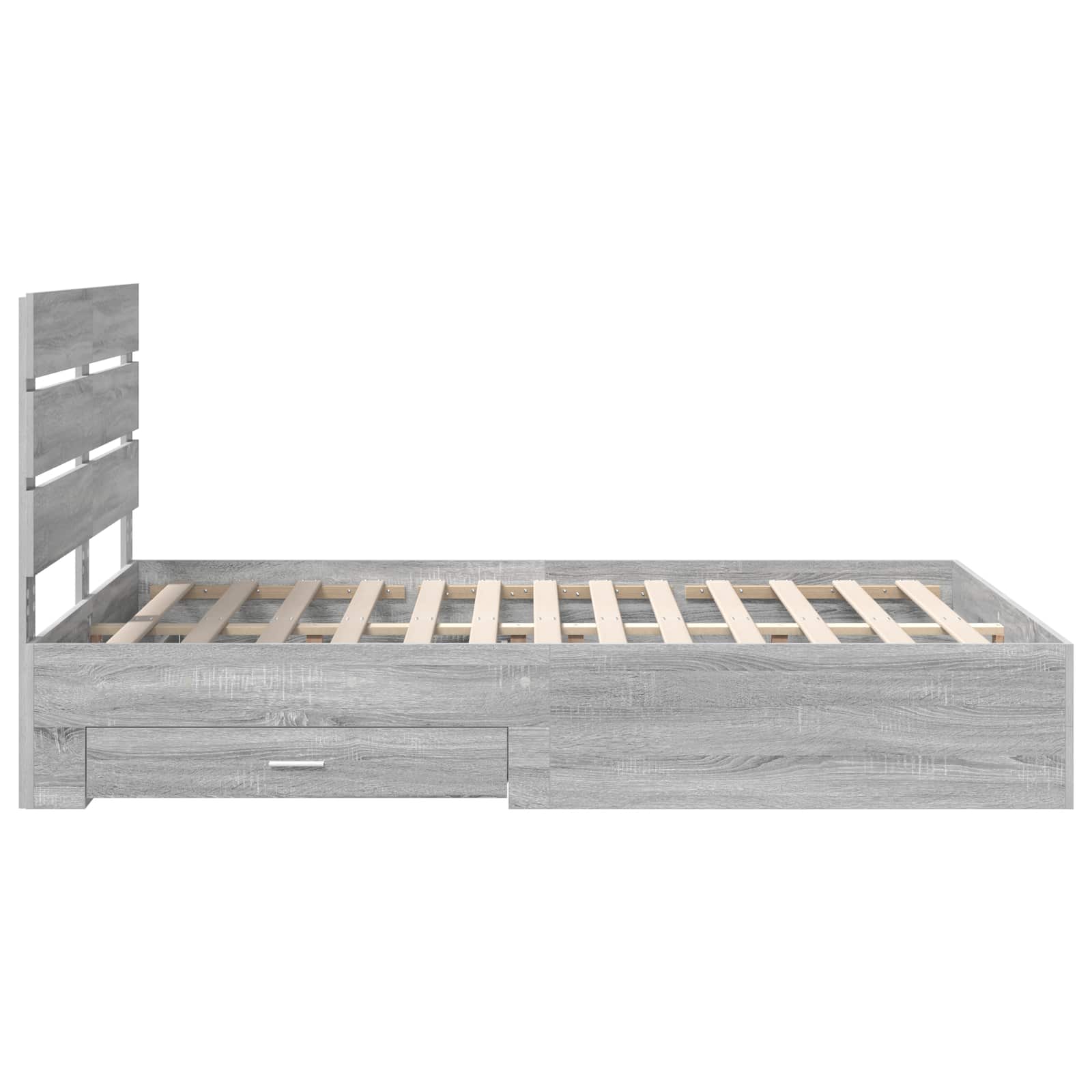Bedframe met lade Grijs Sonoma 140 x 200 cm Bewerkt hout