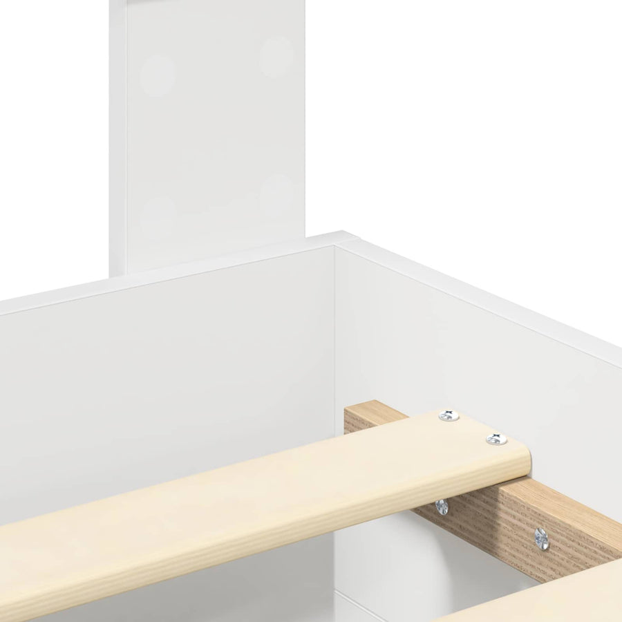 Bedframe met lade met hoofdeinde Wit 140 x 190 cm Bewerkt hout