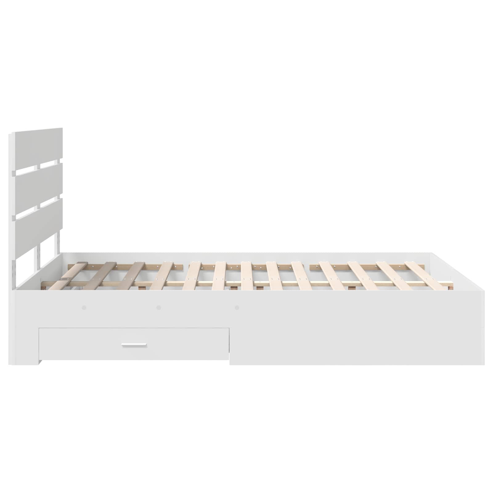 Bedframe met lade met hoofdeinde Wit 140 x 190 cm Bewerkt hout
