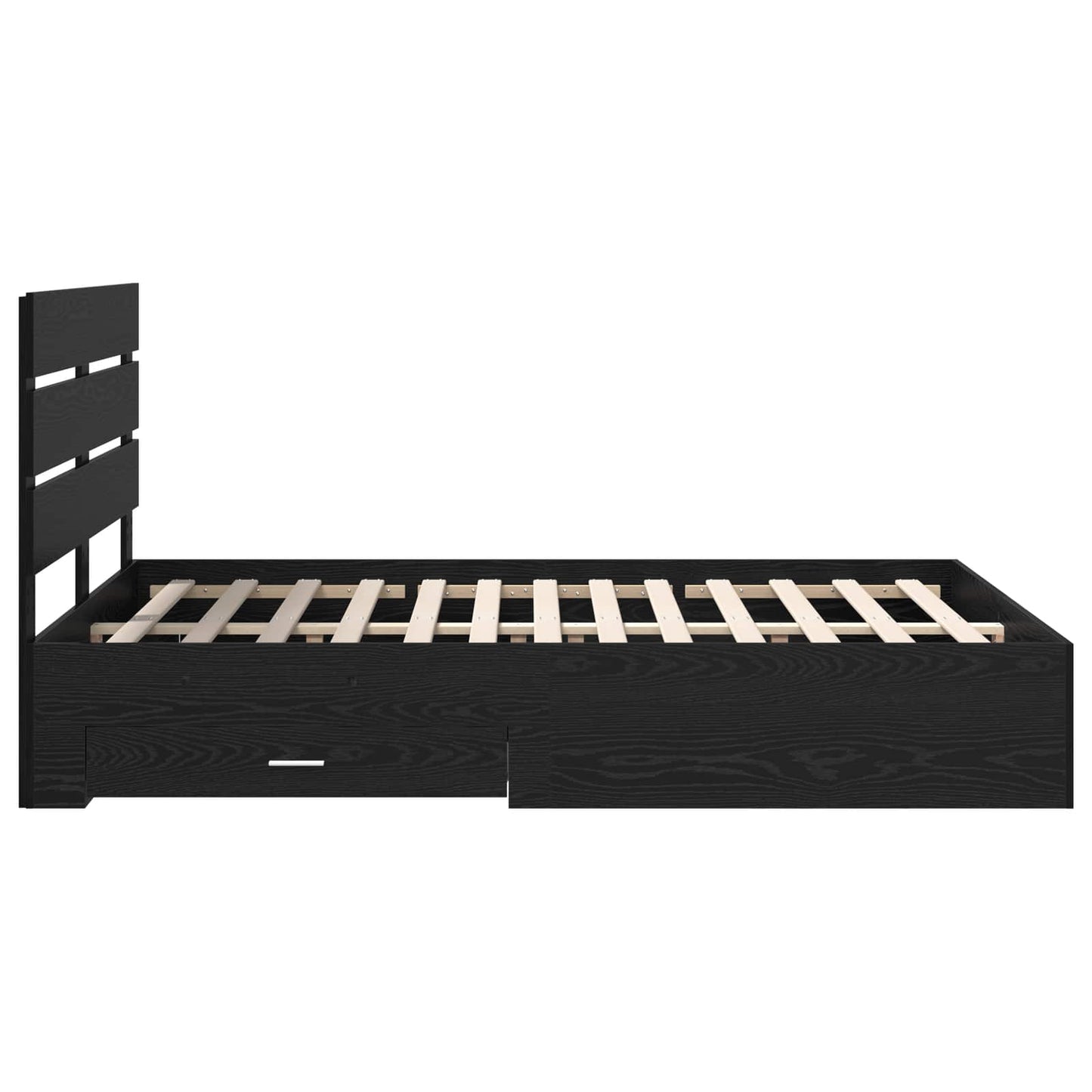 Bedframe Zwart Eiken Bewerkt hout