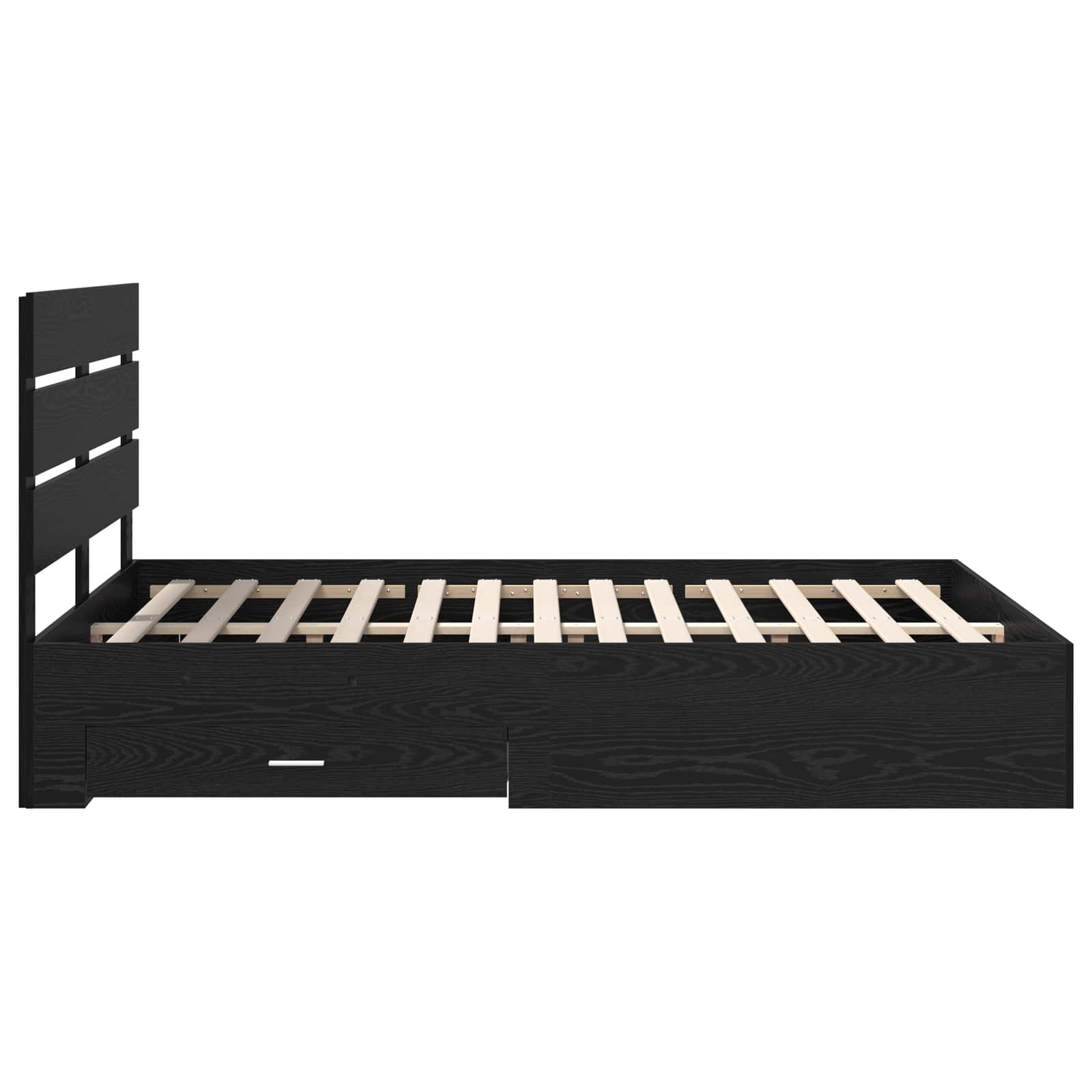 Bedframe Zwart Eiken Bewerkt hout