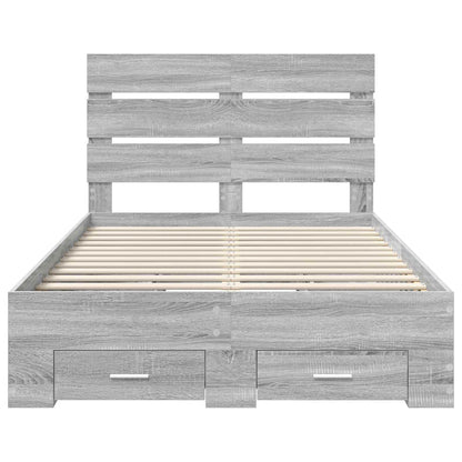 Bedframe met lade Grijs Sonoma 135 x 190 cm Bewerkt hout